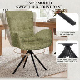 Sonara Modern Swivel Accent Chair Stylish Upholstered Seat Set Of 1 - thumbnail 8