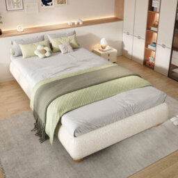 Matteo Beige Velvet Upholstered Single Bed Frame 90X190Cm - Sturdy, Modern Design With Easy Assembly - thumbnail 2