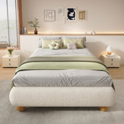 Matteo Beige Velvet Upholstered Single Bed Frame 90X190Cm - Sturdy, Modern Design With Easy Assembly - thumbnail 3