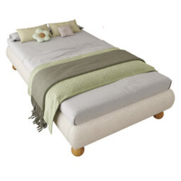 Matteo Beige Velvet Upholstered Single Bed Frame 90X190Cm - Sturdy, Modern Design With Easy Assembly - thumbnail 7