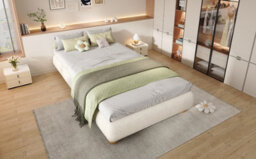 Matteo Beige Velvet Upholstered Single Bed Frame 90X190Cm - Sturdy, Modern Design With Easy Assembly - thumbnail 8