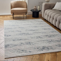 The Rugs Carmel Cream/blue Abstract Area Rug And Runner Non Shedding, Stain Resistant, Soft - thumbnail 1