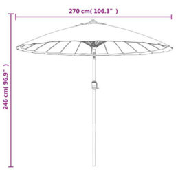 Berkfield Outdoor Parasol With Aluminium Pole 270 Cm Taupe - thumbnail 7