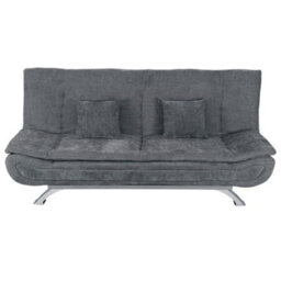 Living And Home 2 Seat Grey Fabric Sofa Bed Loveseat Couch Shell Shaped Recliner Sleeper With 2 Pillows - thumbnail 4