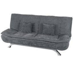 Living And Home 2 Seat Grey Fabric Sofa Bed Loveseat Couch Shell Shaped Recliner Sleeper With 2 Pillows - thumbnail 5
