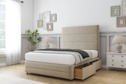 "Sloomy Monaco Almond Coniston Divan Bed Set 2 Drawers Left Side With 54"" Floor Standing & 12"" Footboard 4' Small Double" - thumbnail 3