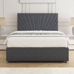 Bsspoke Maria Divan Bed Steel Plush Velvet With 24Inch Headboard 4 Drawer & No Mattress In Double King 4Ft 6Ft - thumbnail 3