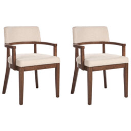 Beliani Set Of 2 Dining Chairs Dalbo Boucle Brown/ Light Beige - thumbnail 4