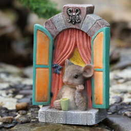 Burgess Mouse In Window Resin Statue Home Garden Door Mice Sculpture Outdoor Ornament Decoration British Hanging Animal Gift - thumbnail 2