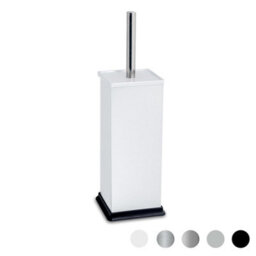 Harbour Housewares White Toilet Brush And Holder - Square Brush With Non Slip Base Rust Resistant Toilet Cleaning Brush Set - thumbnail 1