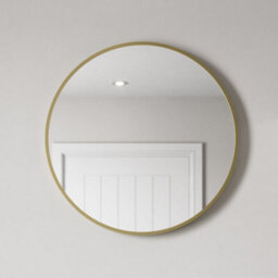 Aveli 600 X 600mm Brushed Brass Wall Mounted Bathroom Mirror Framed Round Design