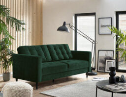 Furniturebox Jenna 3 Seater Emerald Green Velvet Sofa With Solid Wood Frame - thumbnail 1