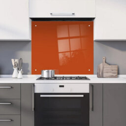 60 X 80Cm Terracotta Glass Kitchen Splashback Splatter Screen Pre Drilled Holes Wall Hanging Fixings Included - thumbnail 1