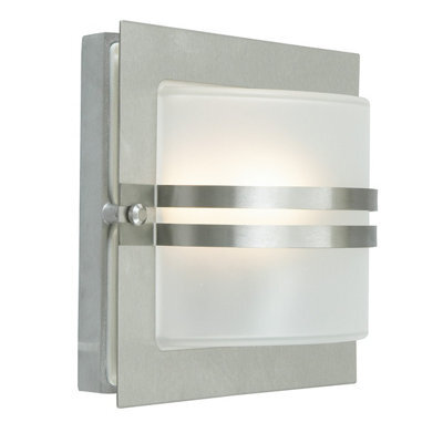 Elstead Bern 1 Light Outdoor Frosted Wall Light Stainless Steel Ip65, E27 - image 1