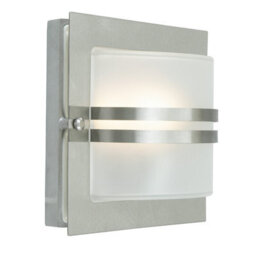 Elstead Bern 1 Light Outdoor Frosted Wall Light Stainless Steel Ip65, E27 - thumbnail 1