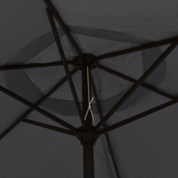Berkfield Outdoor Parasol With Led Lights And Steel Pole 300 Cm Black - thumbnail 6