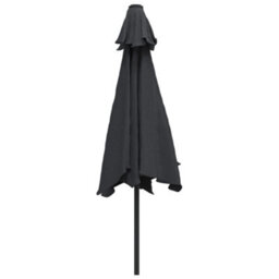 Berkfield Outdoor Parasol With Led Lights And Steel Pole 300 Cm Black - thumbnail 5