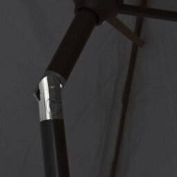 Berkfield Outdoor Parasol With Led Lights And Steel Pole 300 Cm Black - thumbnail 7