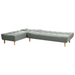 Beliani Modular Corner Sofa Bed 4 Seater Alsten Fabric Green Right Hand - thumbnail 6