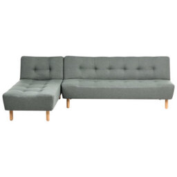 Beliani Modular Corner Sofa Bed 4 Seater Alsten Fabric Green Right Hand