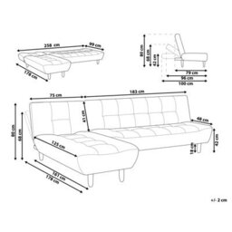 Beliani Modular Corner Sofa Bed 4 Seater Alsten Fabric Green Right Hand - thumbnail 3