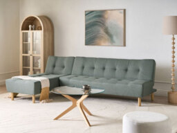 Beliani Modular Corner Sofa Bed 4 Seater Alsten Fabric Green Right Hand - thumbnail 2