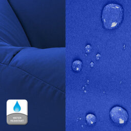 Beautiful Beanbags Beanbag Cube Footstool - Water-Resistant Bean Bag Pouffe For Indoor Or Outdoor Use - Blue - thumbnail 2