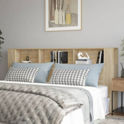 Berkfield Headboard Cabinet Sonoma Oak 220X18.5X104.5 Cm - thumbnail 1