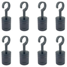 Ropeservices Uk 8 X 36mm Gun Metal Black Decking Rope Hook Fittings Fixings Barrier Set