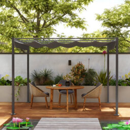 Outsunny 3 X 3(M) Garden Pergola With Retractable Roof, Upf30+, Grey - thumbnail 9