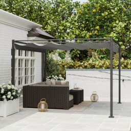 Outsunny 3 X 3(M) Garden Pergola With Retractable Roof, Upf30+, Grey - thumbnail 8
