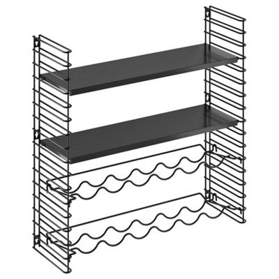 Metaltex Tomado Book Shelves And Wine Rack - Black - image 1