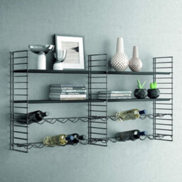 Metaltex Tomado Book Shelves And Wine Rack - Black - thumbnail 2