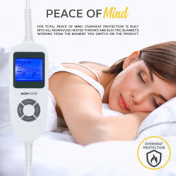 Monhouse Premium Fleece Electric Blanket - Heated Under Blanket, 9 Heat Settings, Fitted Heated Mattress Cover - Single 90X190Cm - thumbnail 5