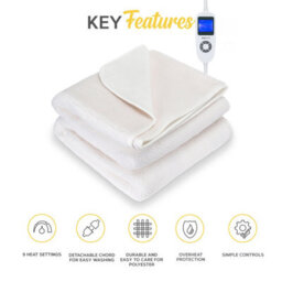 Monhouse Premium Fleece Electric Blanket - Heated Under Blanket, 9 Heat Settings, Fitted Heated Mattress Cover - Single 90X190Cm - thumbnail 2
