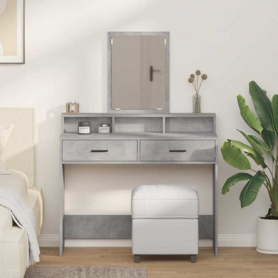 Walplus Dressing Table Concrete Grey 100 X 41 X 140 Cm Engineered Wood - image 1