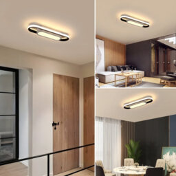 Pheashine Modern Led Flush Mount Ceiling Lamp, 40Cm Linear Metal Ceiling Chandeliers For Living Room,bedroom Dining Room - thumbnail 8