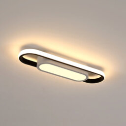 Pheashine Modern Led Flush Mount Ceiling Lamp, 40Cm Linear Metal Ceiling Chandeliers For Living Room,bedroom Dining Room - thumbnail 1