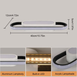 Pheashine Modern Led Flush Mount Ceiling Lamp, 40Cm Linear Metal Ceiling Chandeliers For Living Room,bedroom Dining Room - thumbnail 5