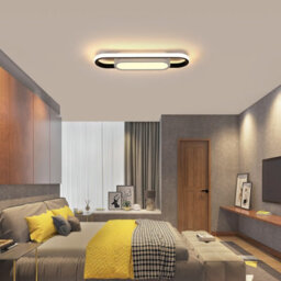 Pheashine Modern Led Flush Mount Ceiling Lamp, 40Cm Linear Metal Ceiling Chandeliers For Living Room,bedroom Dining Room - thumbnail 6