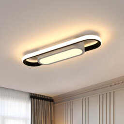 Pheashine Modern Led Flush Mount Ceiling Lamp, 40Cm Linear Metal Ceiling Chandeliers For Living Room,bedroom Dining Room - thumbnail 3