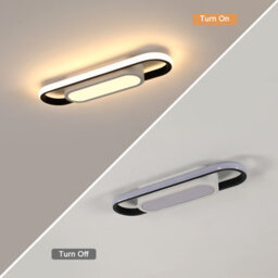 Pheashine Modern Led Flush Mount Ceiling Lamp, 40Cm Linear Metal Ceiling Chandeliers For Living Room,bedroom Dining Room - thumbnail 4