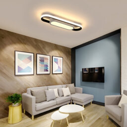 Pheashine Modern Led Flush Mount Ceiling Lamp, 40Cm Linear Metal Ceiling Chandeliers For Living Room,bedroom Dining Room - thumbnail 7