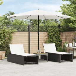 Walplus Garden Parasol With Steel Pole White 324X324X247 Cm
