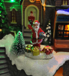 Garden Selections Santa Christmas Scene Ornament With Lights Moving Train And Sound - thumbnail 5
