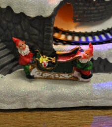 Garden Selections Santa Christmas Scene Ornament With Lights Moving Train And Sound - thumbnail 3
