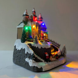 Garden Selections Santa Christmas Scene Ornament With Lights Moving Train And Sound - thumbnail 2