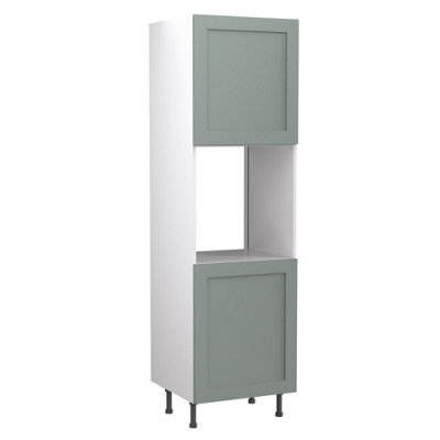 Kitchen Kit Sage Green Matt Shaker Door Oven (Single) Housing Tall Unit Cabinet Soft Close Drawers Flatpack - 600X2120mm - image 1