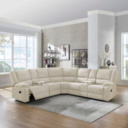 More4Homes Praga Corner Fabric Recliner Sofa Beige - thumbnail 5