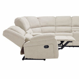 More4Homes Praga Corner Fabric Recliner Sofa Beige - thumbnail 4